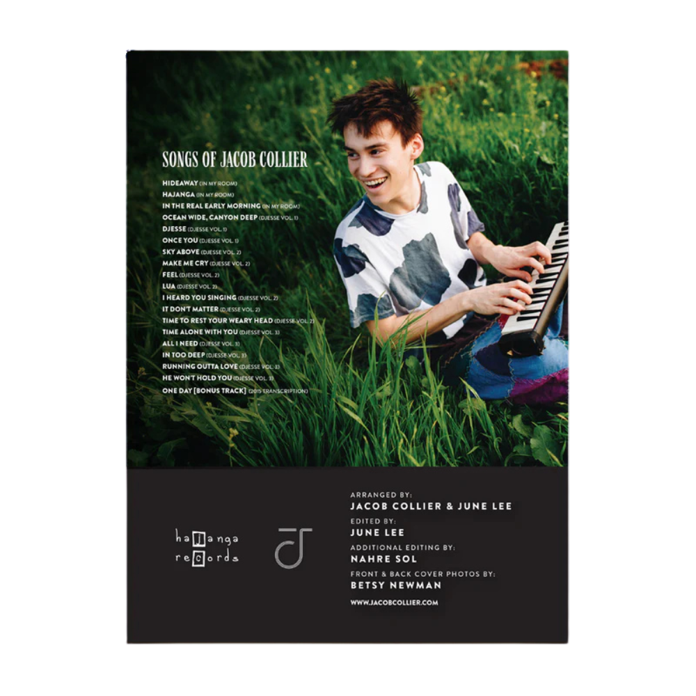 "Songs of Jacob Collier" Selections for Piano & Voice - Deluxe Package Songbook back